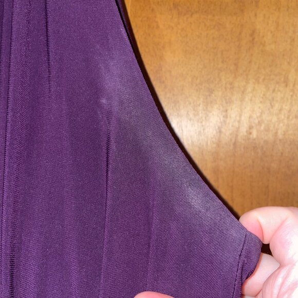 Dress Barn Petite 14 Purple Sleeveless Dress With Keyhole Beaded Waist - Picture 6 of 8